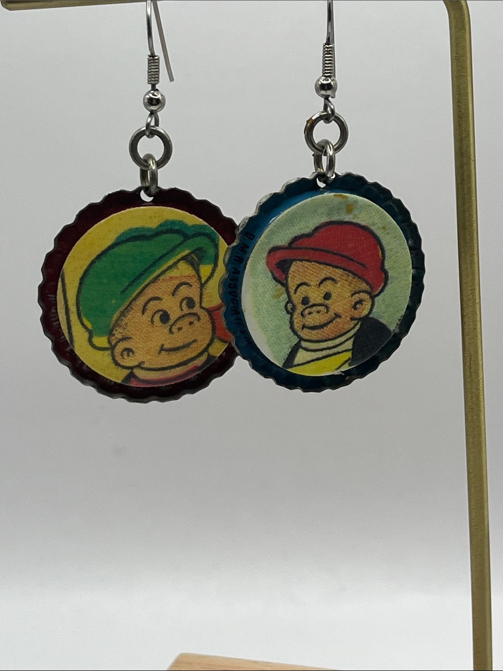 Vintage Comic Strip Character Upcycled Bottle Cap Earrings – Kayo & Denny